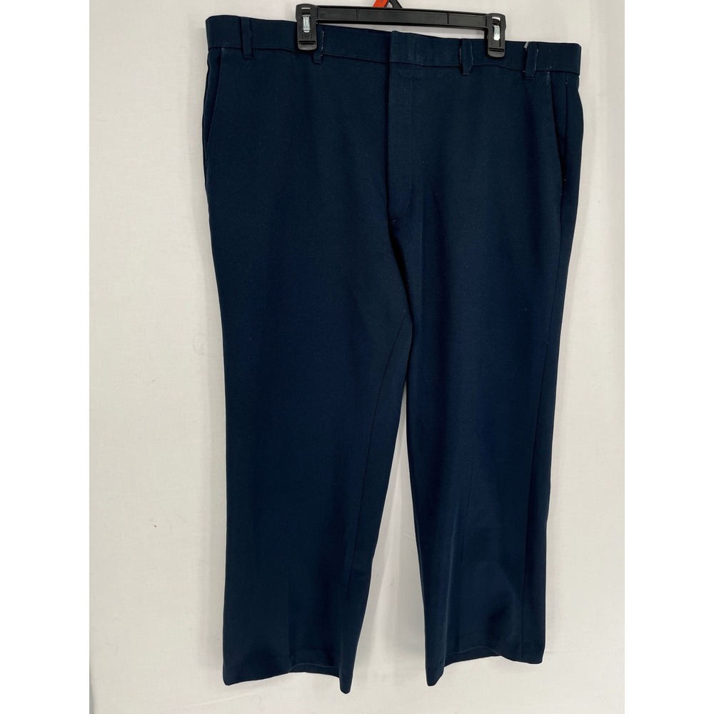 Levis Action Slacks Mens Trousers 42x27 Vintage Navy Blue Flat Front Pants
